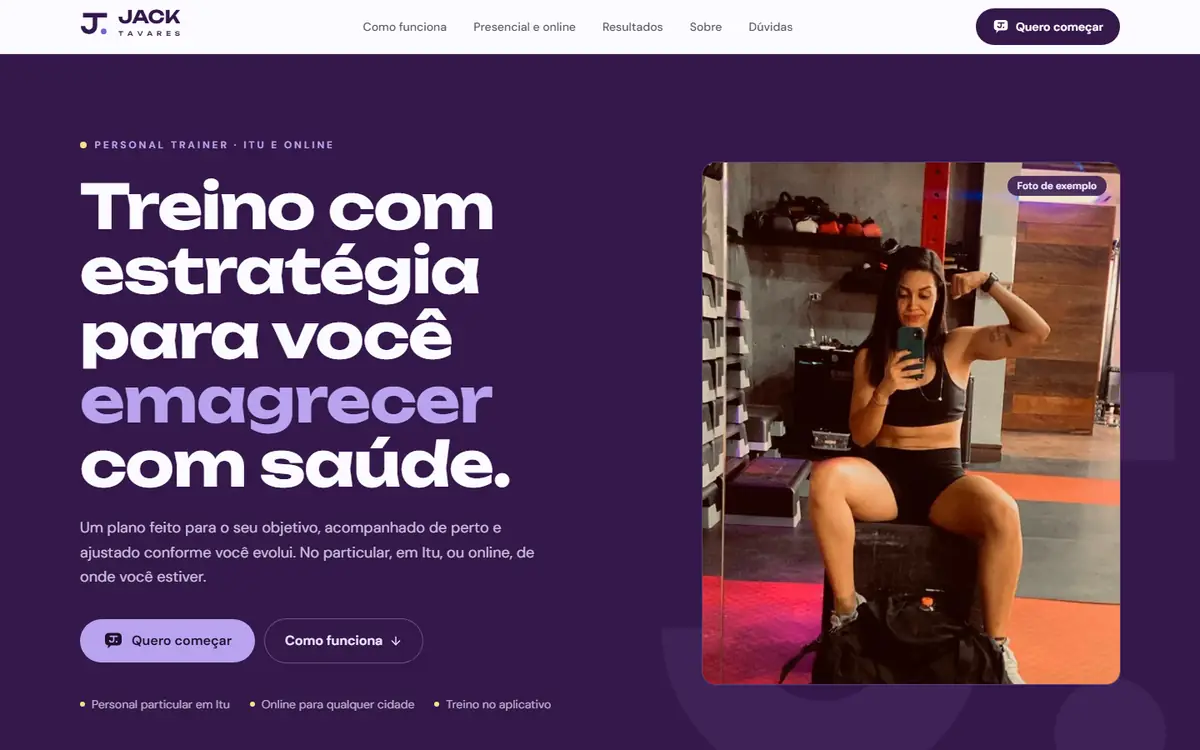 Topo do site de Jack Tavares
