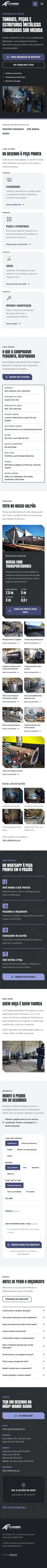 O site de AF Caldeiraria no celular