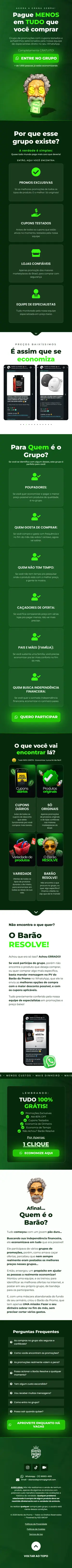 O site de Barão da Promo no celular