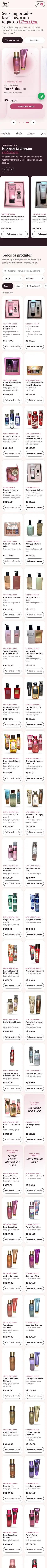 O site de Fer Importados no celular