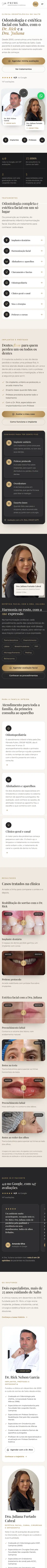 O site de Prime Odontologia no celular